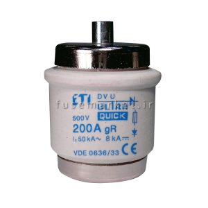 فیوز تند سوز فشنگی ای تی آی ETI DVUQ R2 500V 160A gR
